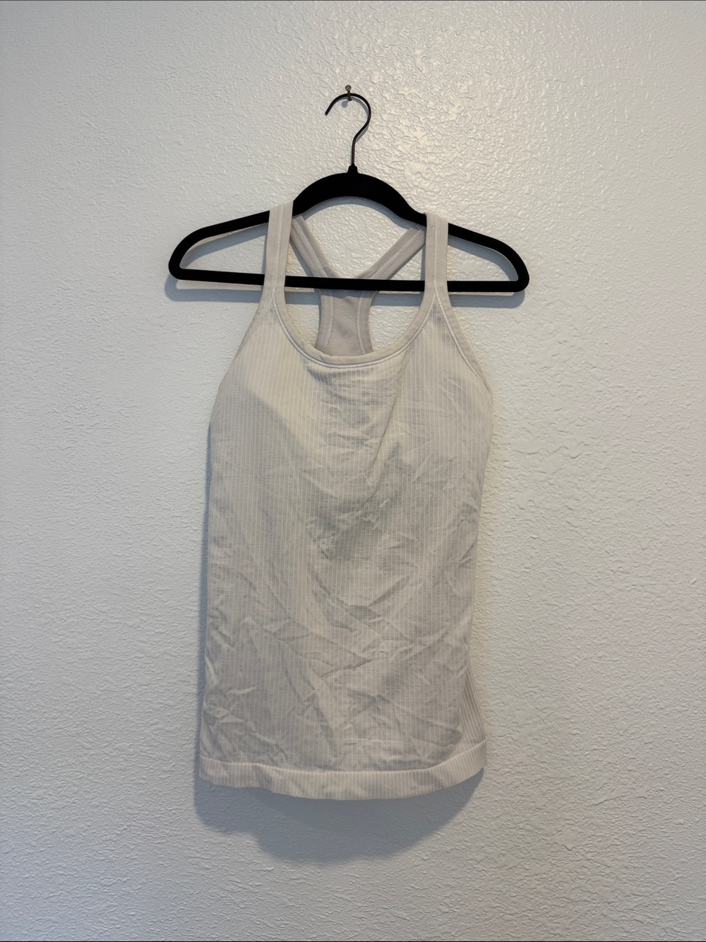 lululemon athletica Ebb to Street White Ribbed Athletic Tank
